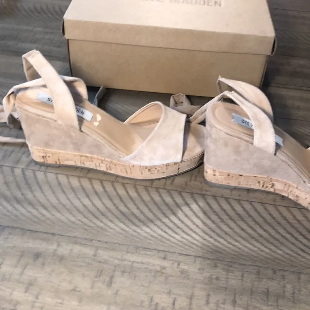 Steve Madden Cork Platform Tieups for summer and vacation Comfy & Sturdy In Box